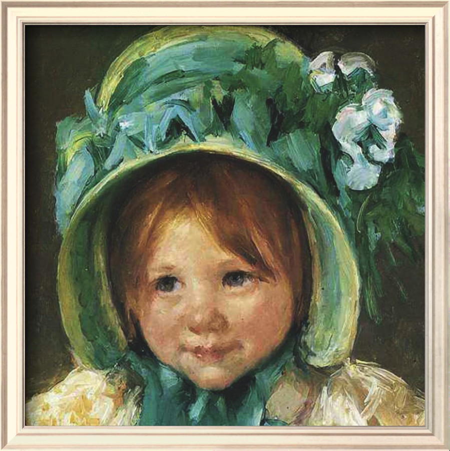 Child in Bonnet detail - Mary Cassatt Painting on Canvas